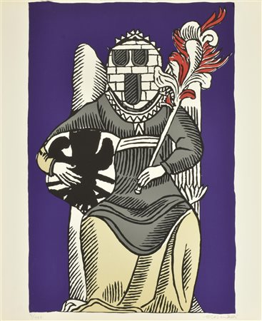 Arturo Carmassi IL GRAN MAESTRO linoleumgrafia su carta, cm 58x46,5, es....