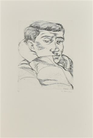 Fernando Farulli RITRATTO DI UN GIOVANE Acquaforte-Acquatinta, mm 246x200, su...