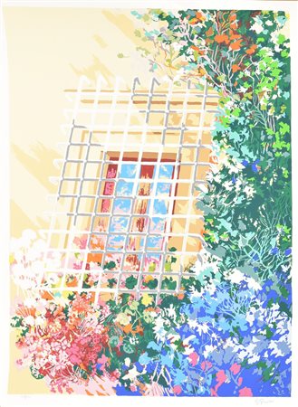 Giuseppe Grosso FIORI RAMPICANTI serigrafia su carta, cm 70x50; es. 53/150 firma