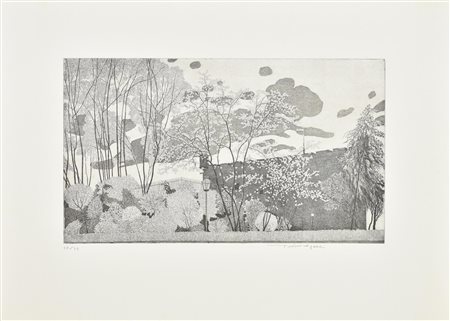 Federica Galli LA SITADELA incisione su carta, battuta cm 28x50, foglio cm...