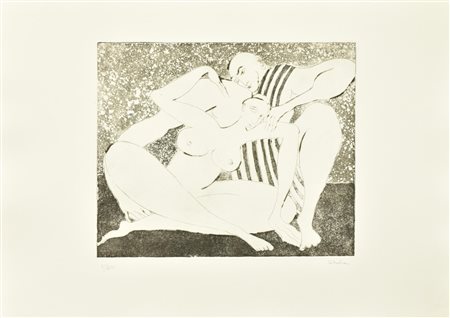 Sebastian SOIREE ORIENTALE incisione su carta, battuta cm 25x30, su foglio cm...