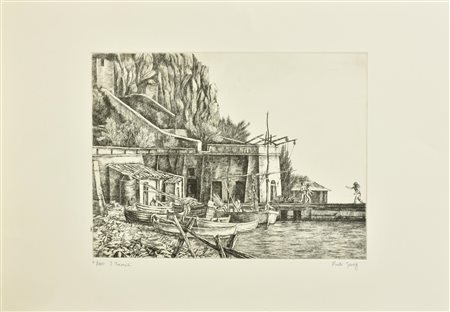 Rudi Gorog I.TREMITI incisione su carta Fabriano, battuta cm 30x39, su foglio...