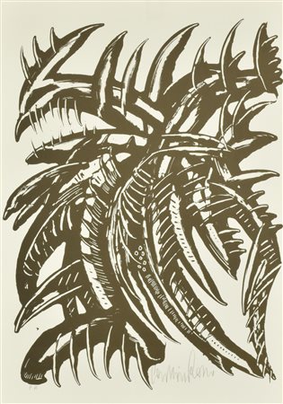 Sandro Maria Rosso COMPOSIZIONE litografia su carta, cm 50x35, es. p.a. firma...