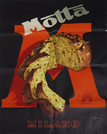 Severo Pozzati ''Sepo'' - Manifesto pubblicitario Panettone Motta, 1934