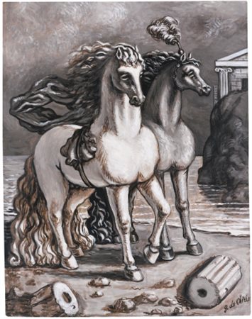 GIORGIO DE CHIRICO 1888 - 1978 CAVALLI ANTICHI signed; signed, titled and...