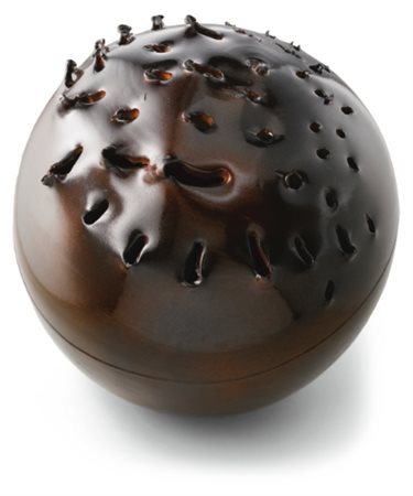 LUCIO FONTANA 1899 - 1968 CONCETTO SPAZIALE terracotta, enamel and holes,...