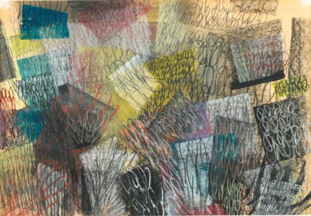 TANCREDI 1927 - 1964 SENZA TITOLO pastel and tempera on paper laid down on...