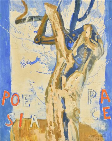 Alberto Venditti GERMOGLI olio su tela, cm 50x40 firma e data sul retro:...