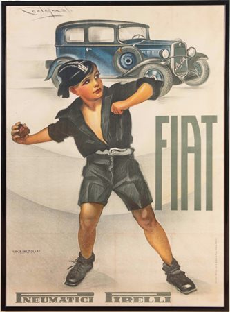 Plino Codognato – Gros Monti & C., Manifesto “Fiat Balilla”, Torino, 1932.