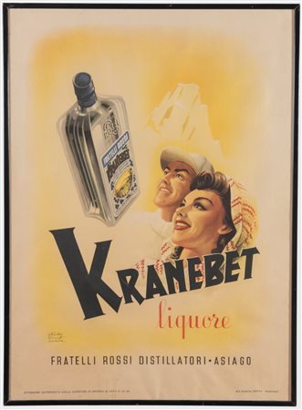 Studio Croff – Offset, Arti Grafiche Votta, Manifesto “Kranebet Liquore”, Desenzano, 1946.