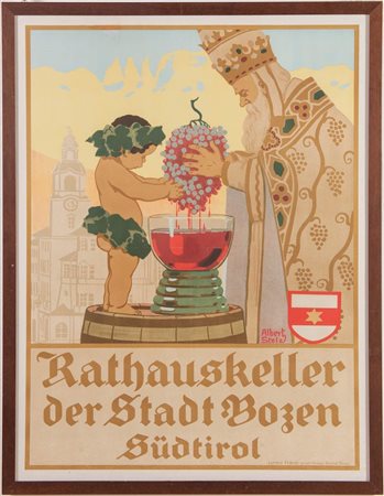 Albert Stolz – Lorenz Franzl, Manifesto “Rathauskeller”, Bolzano, 1910 circa.