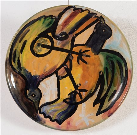 Alberto Nobile per Manifattura Casa dell’Arte, Piatto in ceramica, Albissola, 1949.