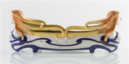 Manifattura Colonnata, Vasca in ceramica di forma allungata, Sesto Fiorentino, inizi del XX secolo. 