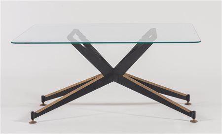 Coffee table con piano in vetro, Italia, Anni ‘60.