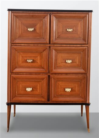 Credenza-bar in legno nello stile di Paolo Buffa, Italia, Anni ‘50.