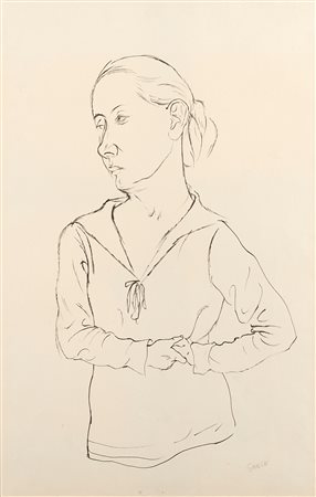 George Grosz (Berlino 1893-1959)  - Senza titolo (giovane ragazza), 1923
