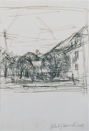 Alberto Giacometti (Borgonovo di Stampa 1901-Coira 1966)  - Paesaggio a Stampa, 1952