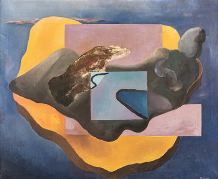 Fillia Luigi  Colombo (1904-1936)  - Donna, cielo, paesaggio, 1930