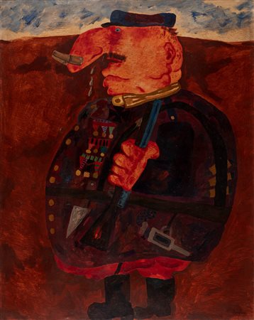 Franz Borghese (Roma 1941-2005)  - In fila per uno, 70s