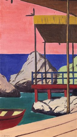 Pompeo Borra (Milano, 1898-1973)  - Veduta di Capri