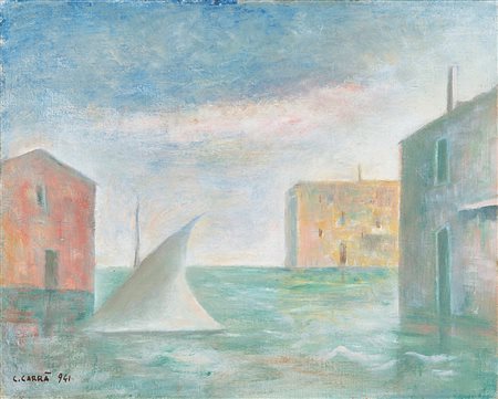 Carlo Carrà (Quargnento 1881-Milano 1966)  - Vela a Venezia, 1941