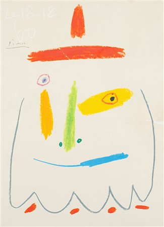 Pablo Picasso (Malaga 1881-Mougins 1973)  - Homme au béret (Père Noël), 1960