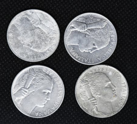 LOTTO DI 4 MONETE REPUBBLICA ITALIANA da 5 lire 1950