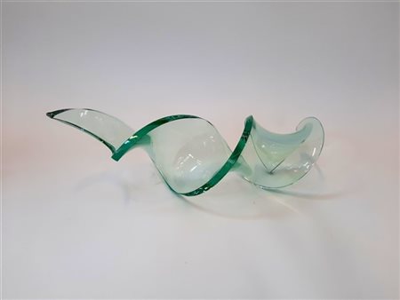 Vittorio Livi Scultura in cristallo molato spiraliforme. Italia, 1984. Firmata,