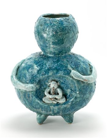 Manifattura di Vietri
Scultura in ceramica smaltata nei toni del verde/azzurro