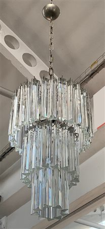 Venini Lampada a sospensione modello "Trilobo". Murano, anni '60. Struttura in m