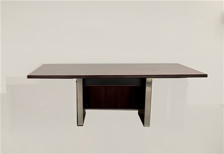 MIM Scrivania dirigenziale della serie "Galileo". Roma, anni '50/'60. Legno e ac