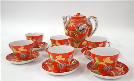 Manifattura Dulevo Servizio da te composto da sei tazzine, sei piattini e una te