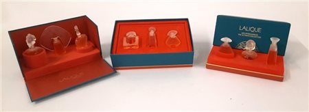 Lalique Lotto composto da nove boccette portaprofumo. Francia, anni '90. In scat