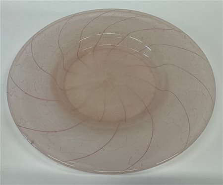 Sabino Ventura (Attribuito)
Grande piatto decorativo in vetro soffiato incolore