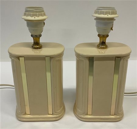 Jean Claude Mahey Coppia di lampade da tavolo. Francia, anni '70. Ceramica smalt