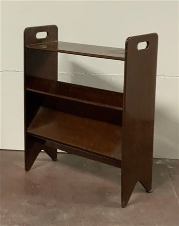 Mobile portariviste in legno massello di mogano. Italia, anni '50. (cm 60x74,5x