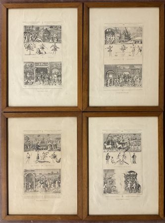 Lotto composto da sette litografie tratte dall'album estense, editore Abramo Se