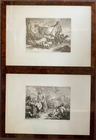 Francesco Londonio, gruppo di otto acquaforti originali a soggetto pastorale, t