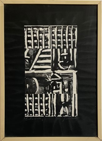 Silvi "Costruzione" 1982, lotto di due tecniche miste e collage su carta (cm 70x