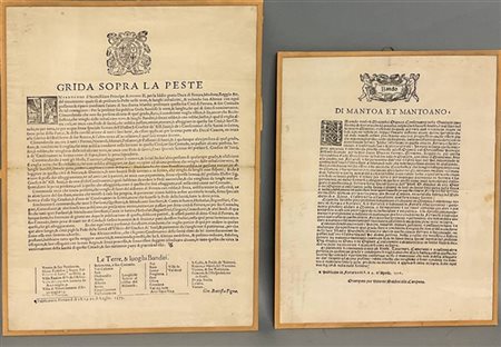 Lotto composto da due grida stampate a Ferrara, una sulla peste del 1575 e l'al