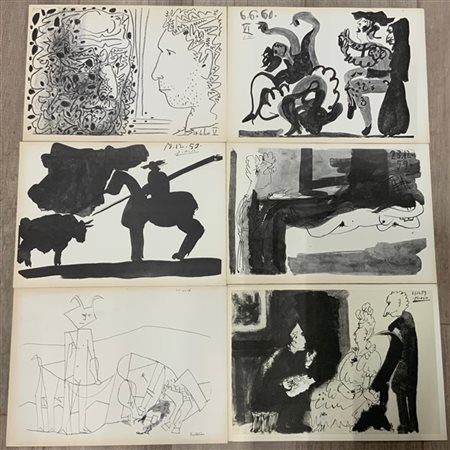 Lotto composto da venti riproduzioni di grafiche di Picasso (cm 25x35)
(lievi d