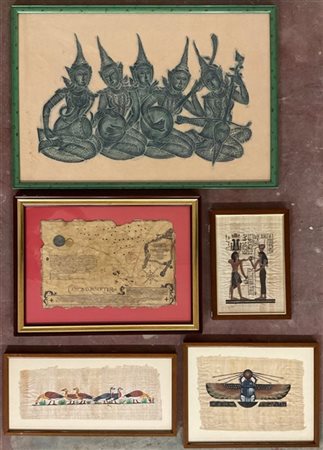 Lotto composto da otto tra riproduzioni e pannelli decorativi di soggetto e mis