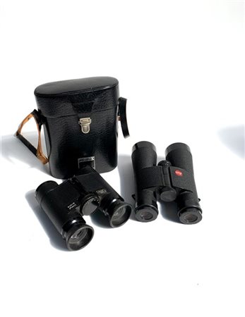 Lotto composto da un binocolo Leitz ed uno Zeiss in custodia (difetti e mancanz