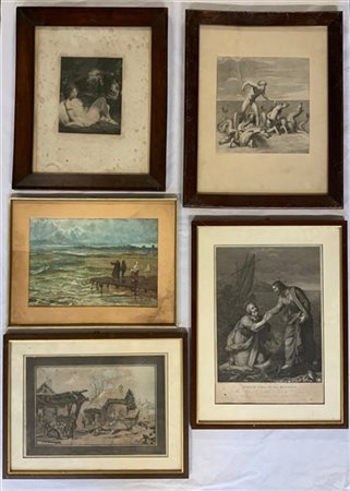 Cartone contenente numerose incisioni di soggetto, epoche e dimensioni differen