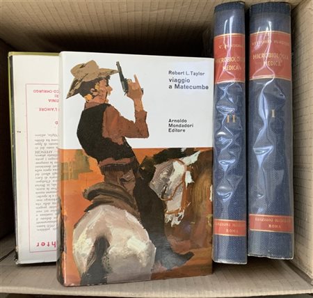 Lotto composto da quattro cartoni contenenti numerosi volumi di vario interesse