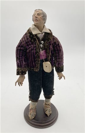 Arte napoletana, secolo XIX. "Figura popolare" scultura da presepe in terracott