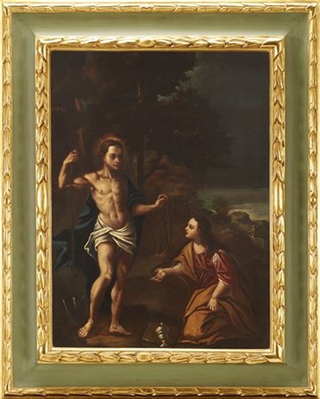 Ignoto, antico dipinto a olio su tela raffigurante Noli me tangere, olio su tel