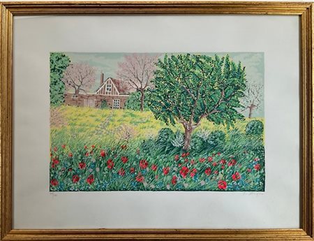 Lotto composto da una litografia di D'Andrea, una di Francesconi e due firme in