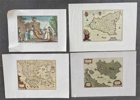 Lotto composto da quindici incisioni di soggetti ed epoche differenti (difetti)