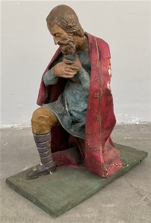 Arte dell'Italia meridionale, secolo XIX. San Giuseppe inginocchiato, scultura